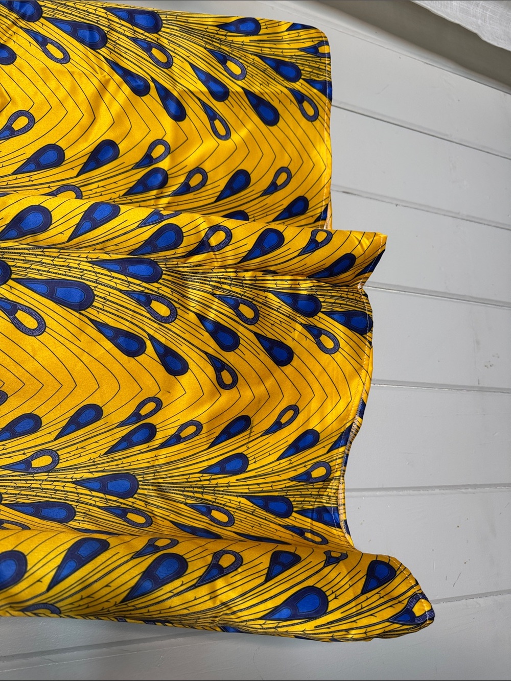 Yellow & Blue Patterned Maxi Skirt with Pockets - Picture 7 of 7
